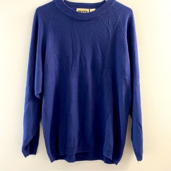 PASTA crew neck sweater blue soft 80s vintage - Picture 1 of 10